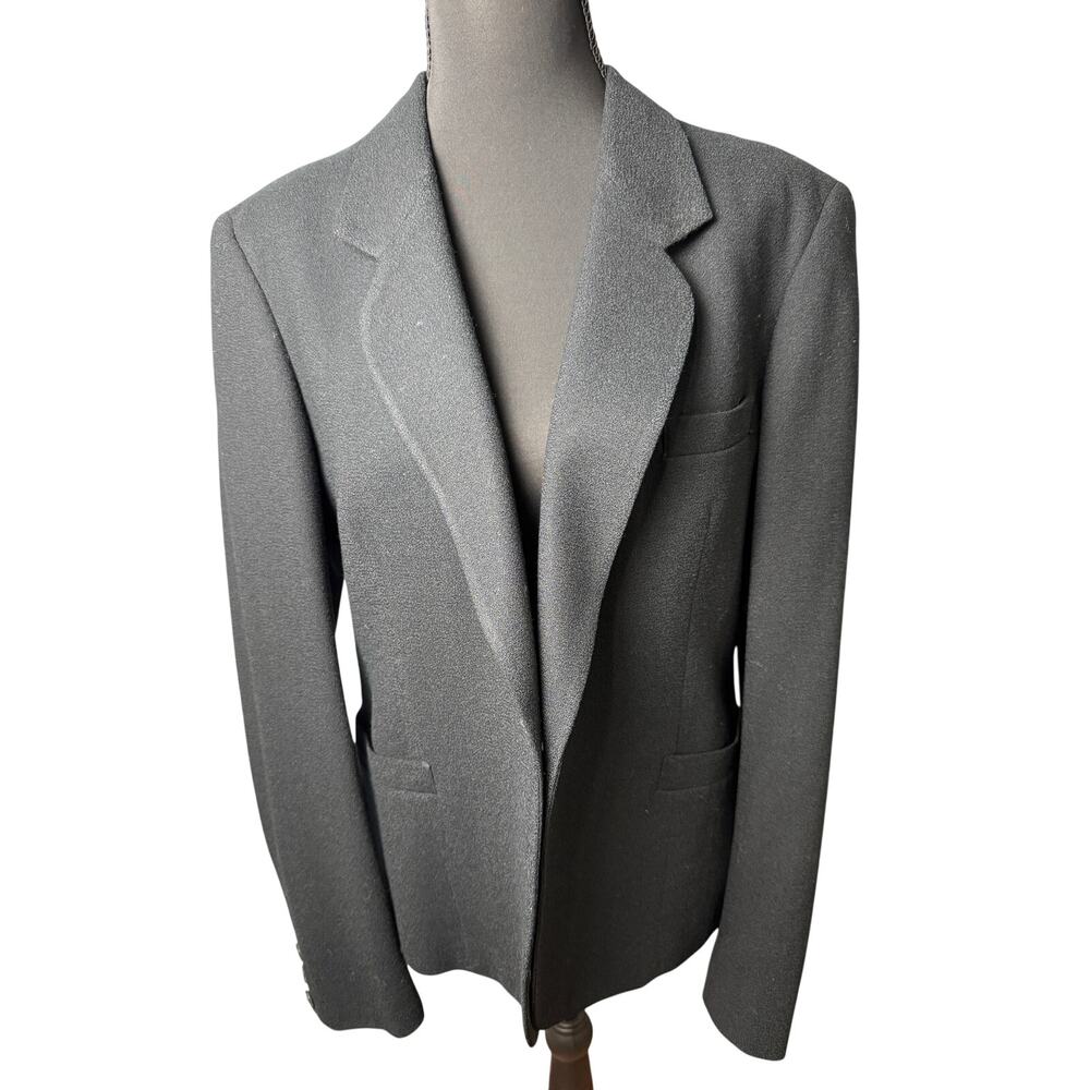 VINTAGE American Craftsman 100% Wool Blazer Made in USA Womens Sm Black Classic